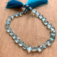 Blue Topaz Faceted Coin Strand