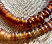 Amber Glass Dogon Donut Strand