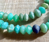 Large Seafoam Green Vaseline Beads, 1800's