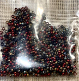 Steel Cut Beads from France: Red, Black & Silver