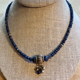 Blue Sapphire & India Silver Necklace