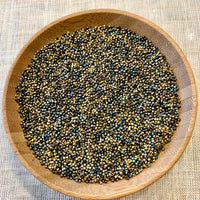 Steel Cut Beads from France: Dark Green & Bronze Mix