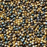 Steel Cut Beads from France: Dark Green & Bronze Mix