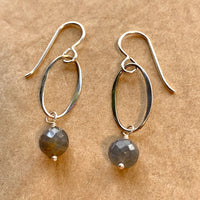 Sapphire & Sterling Oval Earrings