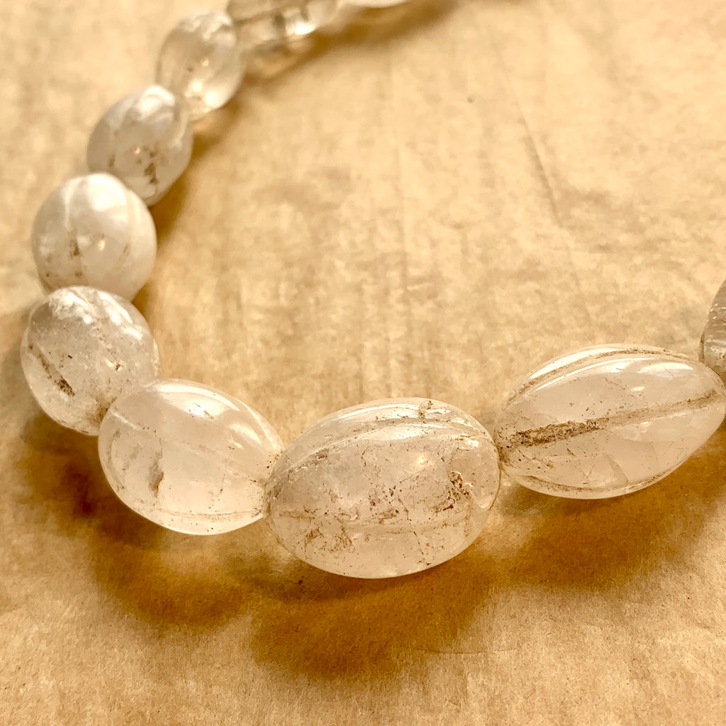 Quartz Crystal Carved Beads, Nepal