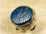 Lapis Carved Deer Ring