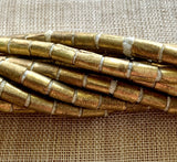 Strand of Ethiopian Brass 6mm Tube Beads