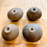 Set of 4 Antique Dogon Spindle Whorl Beads