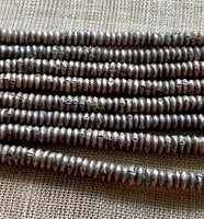 4mm Antique Silver Color Heishi, Ethiopia