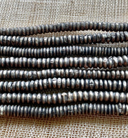 4mm Antique Silver Color Heishi, Ethiopia