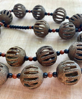 Large Brass/Bronze Basket Beads