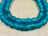 Bright Aqua Recycled Glass Beads
