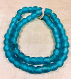Bright Aqua Recycled Glass Beads