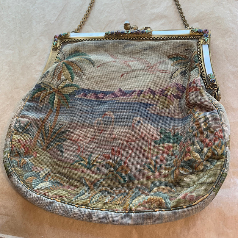 Antique Petit Point Purse 1920 s Vienna Beadparadise