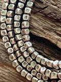 Thai Silver Tiny Stamped Square Beads