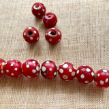 Cherry Red Venetian Glass Beads