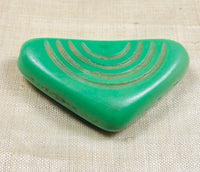 Triangular Bohemia Glass Pendant, Green