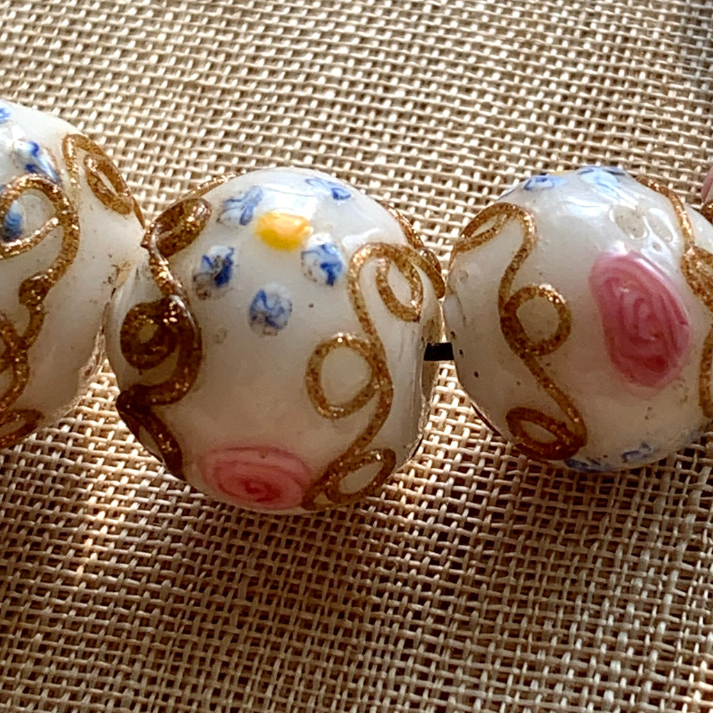 1940's Venetian Wedding Cake Beads, Set