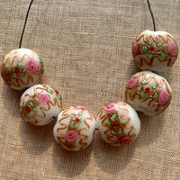 Six Venetian Tabular Wedding Cake Beads