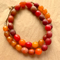 Orange & Red Cherry Tomato Glass Beads