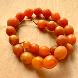 Large Orange Cherry Tomato Glass Beads