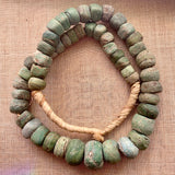 Strand of Old Green Hebron Glass Beads
