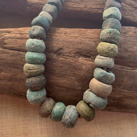 Strand of Old Blue Hebron Glass Beads