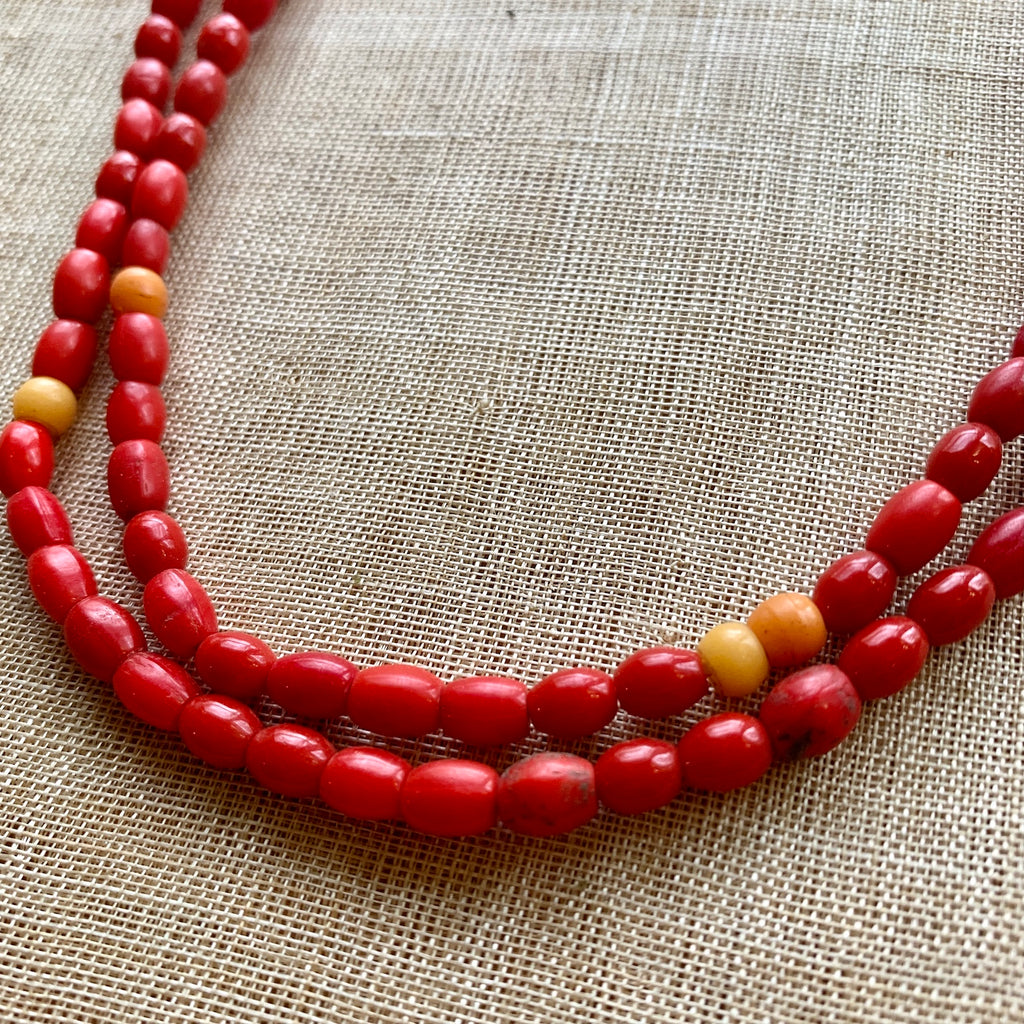 Antique Czech Red Beads
