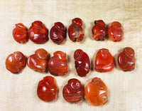 Vintage Carved Carnelian Monkey Beads