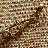 Vintage Diamond & Citrine 14KT Pendant