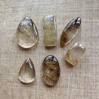Golden Rutilated Quartz Cabs