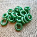 Opaque Green Glass Rings