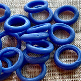 Cornflower Blue Glass Rings