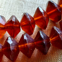 Dark Amber Glass Vaseline Beads