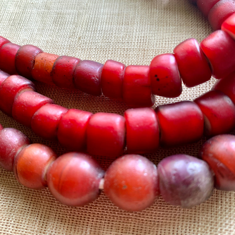 c*7様 White hearts old beads Strand of Large Antique White Hearts | Beadparadise.com