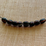 Small Black Striped Beads