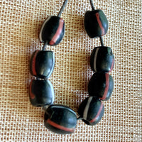 Small Black Striped Beads