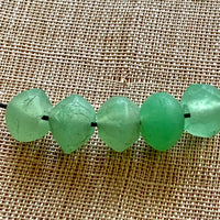 5 Small Seafoam Green Vaseline Beads
