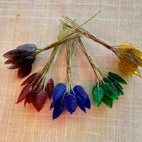 Glass Leaves on Wire
