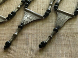 Tuareg Silver and Black Glass Necklace