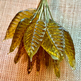 Glass Leaves on Wire