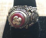 Yemeni Silver Ring with Coral