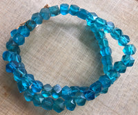 Aqua Cornerless Cube Beads