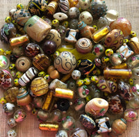 Amber/Tan Lamp-Wound Glass Mix