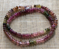 Tourmaline Smooth Rondelles, Strand