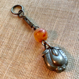 Old Chinese Silver Pendant with Carnelian