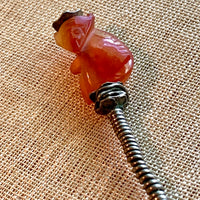 Old Chinese Carnelian Monkey Hairstick