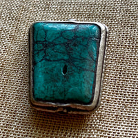 Turquoise Bezel-Set Bead, Nepal