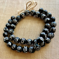 Large Black and White #6 Venetian Beads
