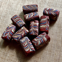 Brick-Red Feather Bead